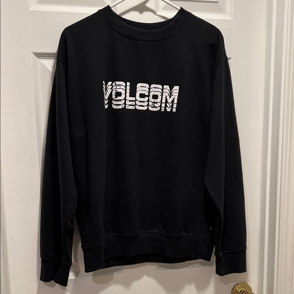 Volcom Black Crewneck with White Logo. EUC. - Picture 1 of 3